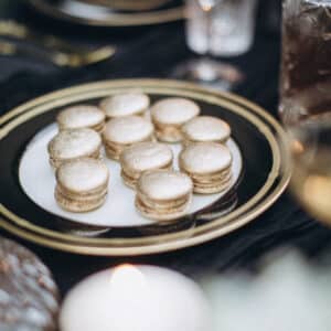 Gold painted macarons